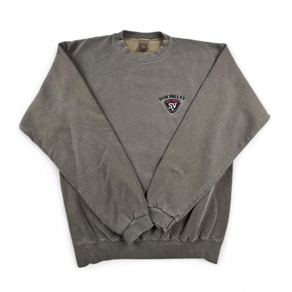 Vintage Wash Sun Valley Crewneck Sweatshirt Mens M Grey Skater 90s Pullover